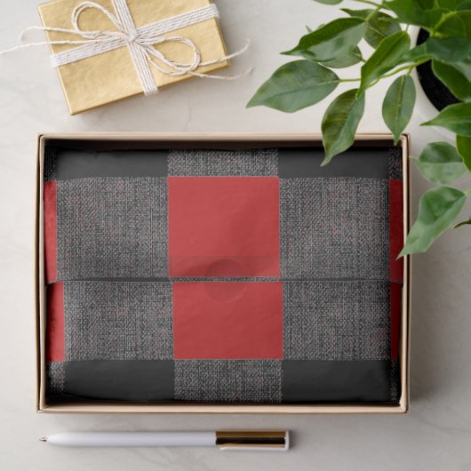 Papier Mousseline Buffalo Check Black and Red (Cadeau)