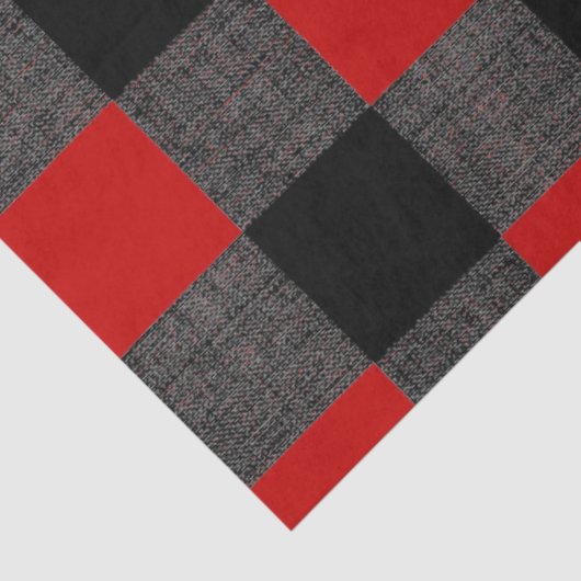 Papier Mousseline Buffalo Check Black and Red (Détail)