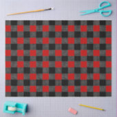 Papier Mousseline Buffalo Check Black and Red (Artisanat)