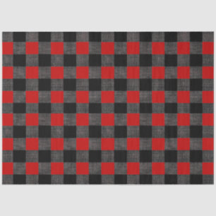 Papier Mousseline Buffalo Check Black and Red