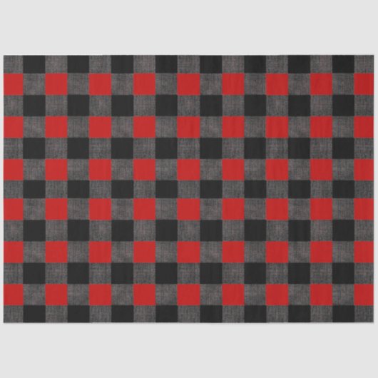 Papier Mousseline Buffalo Check Black and Red (Recto)