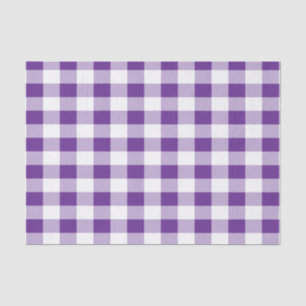 Papier Mousseline Buffalo Check Plaid Purple et Motif blanc
