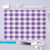 Papier Mousseline Buffalo Check Plaid Purple et Motif blanc (Artisanat)