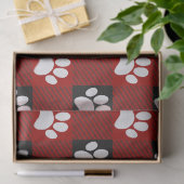 Papier Mousseline Buffalo Empreinte de patte de chien plaqué en noir (Cadeau)