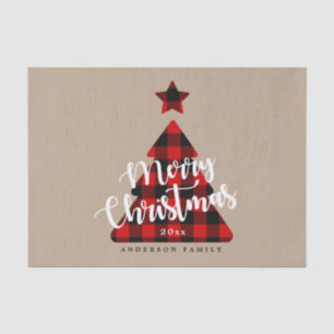 Papier Mousseline Buffalo Plaid Christmas Tree Enveloppement de vaca