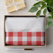 Papier Mousseline Buffalo Plaid Noël vacances deux tons rouge vert (Cadeau)