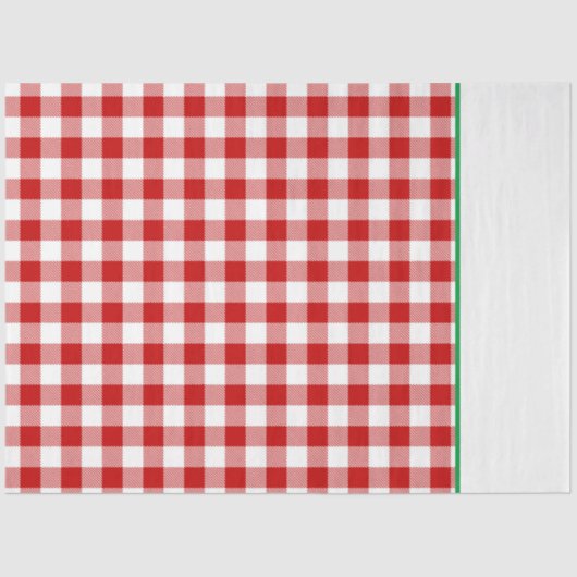 Papier Mousseline Buffalo Plaid Noël vacances deux tons rouge vert (Recto)
