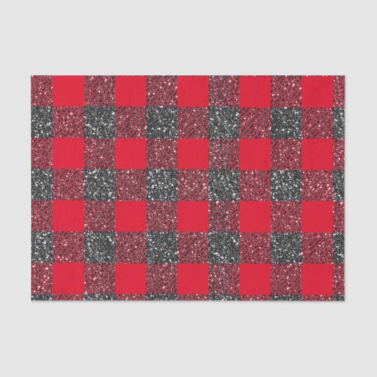 Papier Mousseline Buffalo Plaid Parties scintillant noire (Recto)