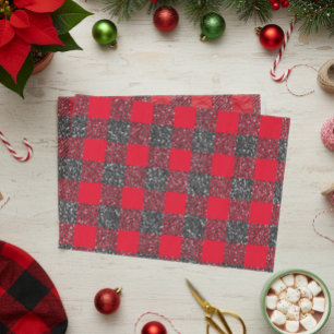 Papier Mousseline Buffalo Plaid Parties scintillant noire