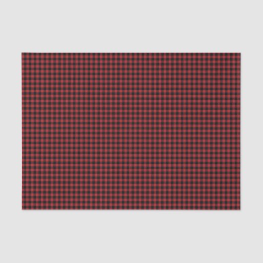 Papier Mousseline Buffalo Plaid Red noir Check Pays Lumière (Recto)