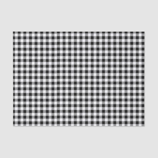 Papier Mousseline Buffle branché Plaid Black Minimal Check (Recto)