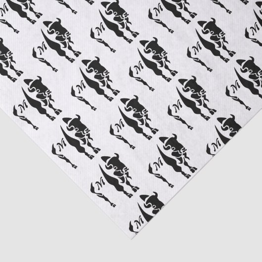 Papier Mousseline Buffle noir silhouette (Détail)