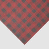 Papier Mousseline Buffle rouge et gris plaid (Détail)