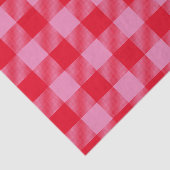 Papier Mousseline Buffle rouge vif et rose plaid (Détail)