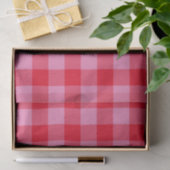 Papier Mousseline Buffle rouge vif et rose plaid (Cadeau)