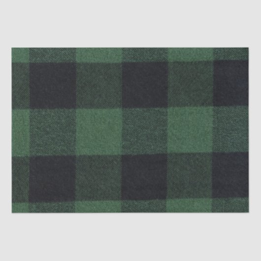 Papier Mousseline Buffle vert et noir tendance Plaid Cosy (Recto)