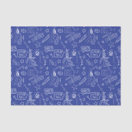 Papier Mousseline BUGS BUNNY BUILDERS™| Sketch Blueprint Pattern (Recto)