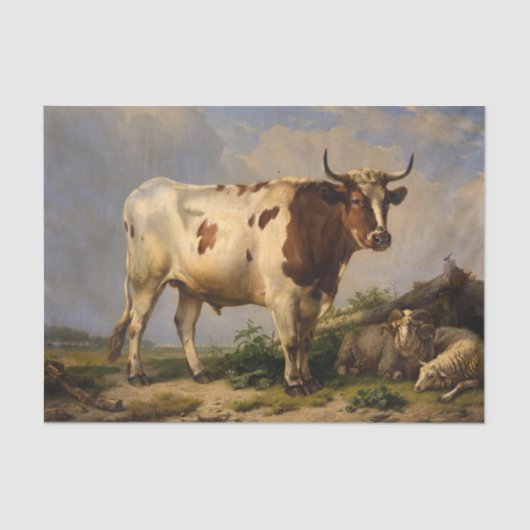Papier Mousseline Bull, 1847 par Eugene Joseph Verboeckhoven (Recto)