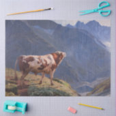 Papier Mousseline Bull dans les Alpes (par Eugène Burnand) (Artisanat)