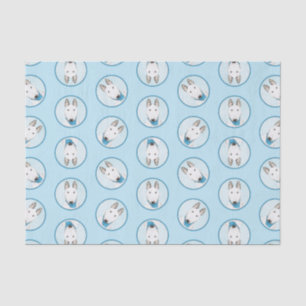 Papier Mousseline Bull Terrier Peinture Blanc Anglais mignon Chien A