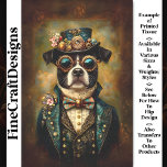 Papier Mousseline Bulldog floral irrégulier à vapeur Bulldog AU2 Déc<br><div class="desc">🖤 Entrez dans le monde du steampunk victorien avec ce papier mouchoir Bulldog ! Décoré dans un manteau richement détaillé, une cravate à arc et un chapeau orné d'engrenages et de fleurs, ce design charmant ajoute une touche d'élégance vintage et de fantaisie à tout projet. Parfait pour le découpage, le...</div>