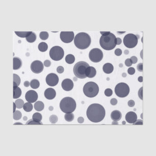 Papier Mousseline Bulle de fête bleu marine et blanc à pois moderne