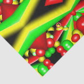 Papier Mousseline Bulles Rouges Jaunes Vertes Et Grilles Art Abstrai (Détail)