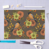 Papier Mousseline Bullfinch on autumn floral (Artisanat)
