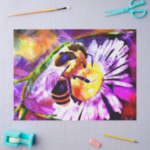 Papier Mousseline Bumble Bee Daisy Jardin Fleur Découpage