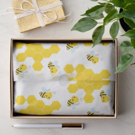 Papier Mousseline Bumble Bee et Honeycomb Motif (Cadeau)