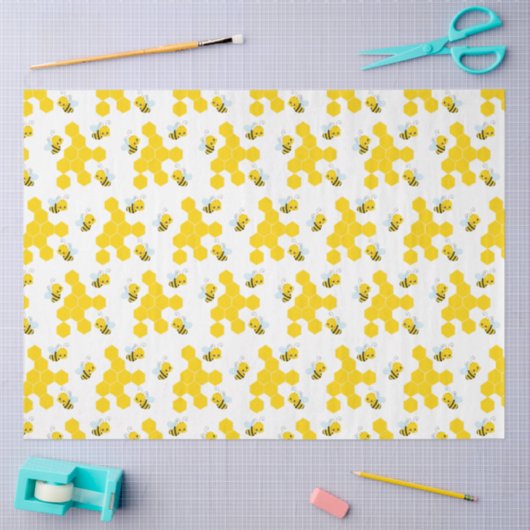 Papier Mousseline Bumble Bee et Honeycomb Motif (Artisanat)