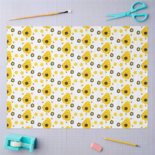 Papier Mousseline Bumble Bee Hive Motif (Artisanat)