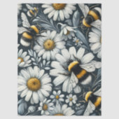 Papier Mousseline Bumble Bees & Daisy Floral Decoupage (Recto)