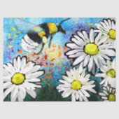 Papier Mousseline Bumble Whimsable Bee Daisies Floral Decoupage (Recto)