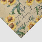 Papier Mousseline Bungalows de tournesols et décantation cursive (Détail)