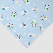 Papier Mousseline Bunnies De Neige Et Pandas De Neige (Détail)