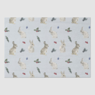 Papier Mousseline Bunnies, Holly et Berries Blue