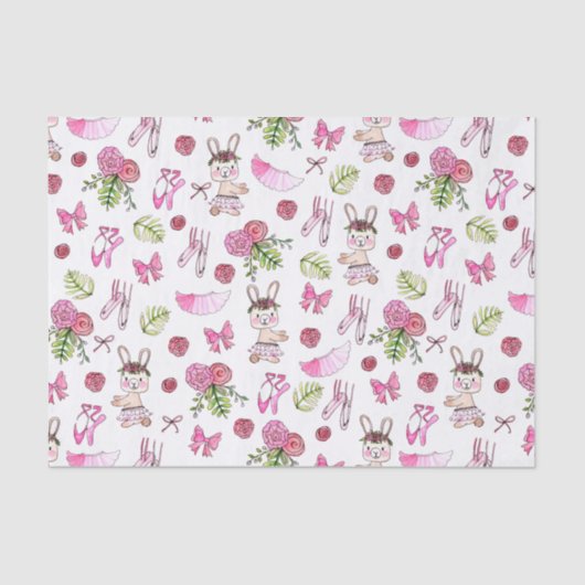 Papier Mousseline Bunny Ballerina en Aquarelle (Recto)