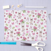 Papier Mousseline Bunny Ballerina en Aquarelle (Artisanat)