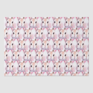 Papier Mousseline Bunny Cute Aquarelle baby shower rose