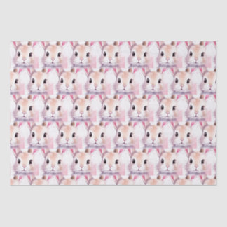 Papier Mousseline Bunny Cute Aquarelle baby shower rose