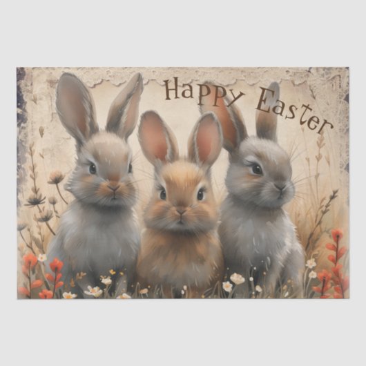 Papier Mousseline Bunny de Pâques (Recto)