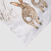 Papier Mousseline Bunny Rabbits Woods Christmas (Détail)