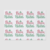Papier Mousseline Buon Natale Noël rouge et vert (Recto)