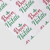 Papier Mousseline Buon Natale Noël rouge et vert (Détail)
