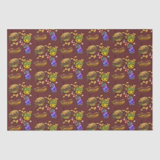 Papier Mousseline Burgers et chiens adorables (Recto)