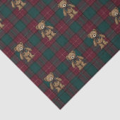 Papier Mousseline Burgundy and Green Teddy Tartan Tissue Paper (Détail)