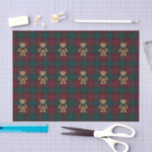 Papier Mousseline Burgundy and Green Teddy Tartan Tissue Paper (Artisanat)