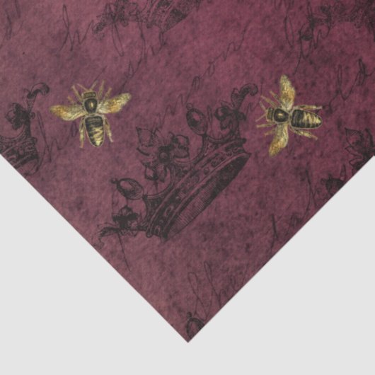 Papier Mousseline Burgundy Bee Series Design Four (Détail)