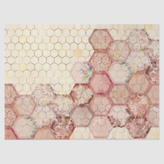 Papier Mousseline Burgundy Bee Series Design Sept (Recto)
